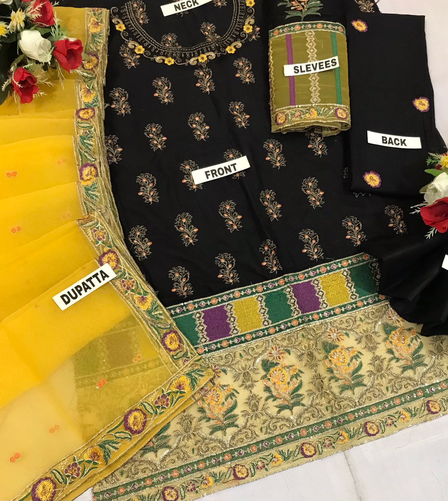 designer wear Cotton Dress embroired unstiched