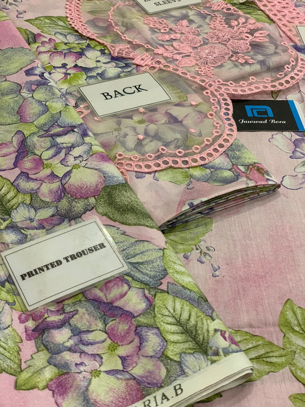 Maria b M print lawn with chiffon dupata