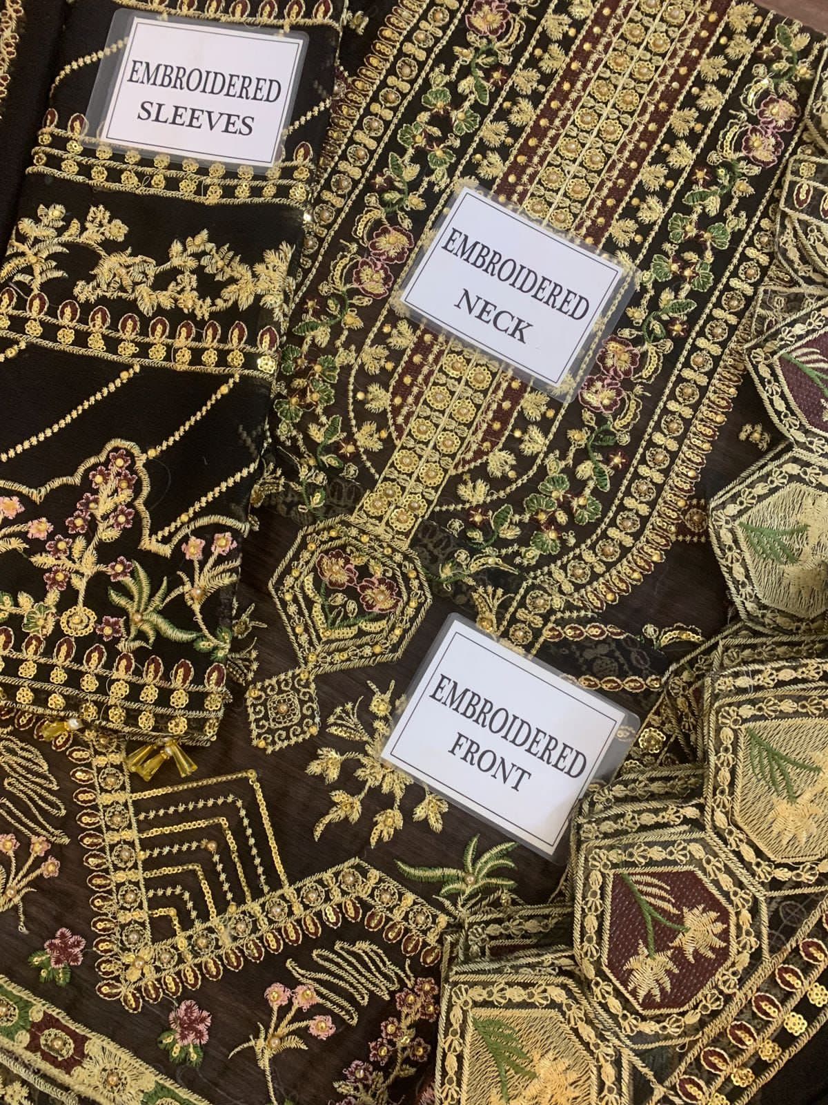 NUREH Chiffon Emb dress black