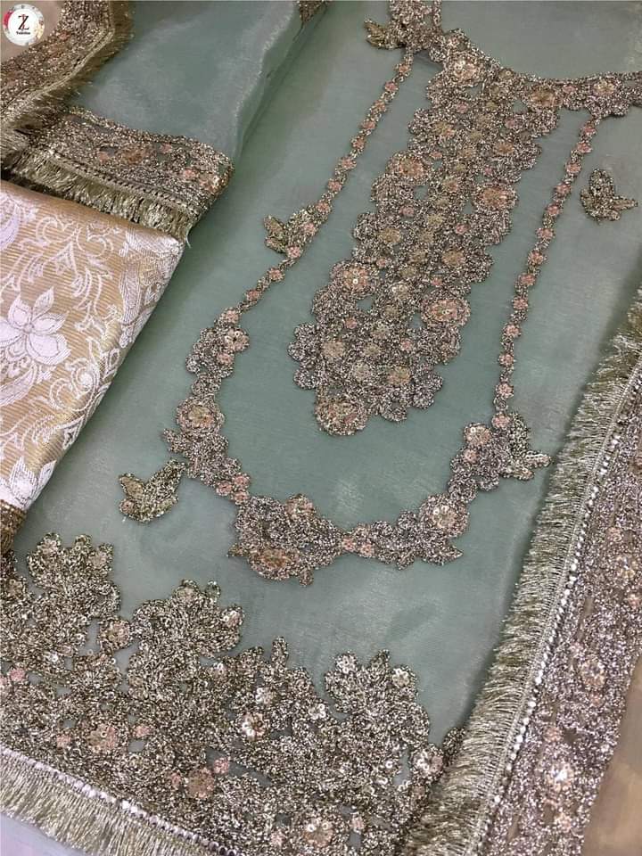 Designer Wear Heavy Mehndi dress unstiched