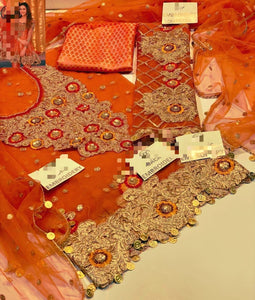 Net Party wear dress unstiched