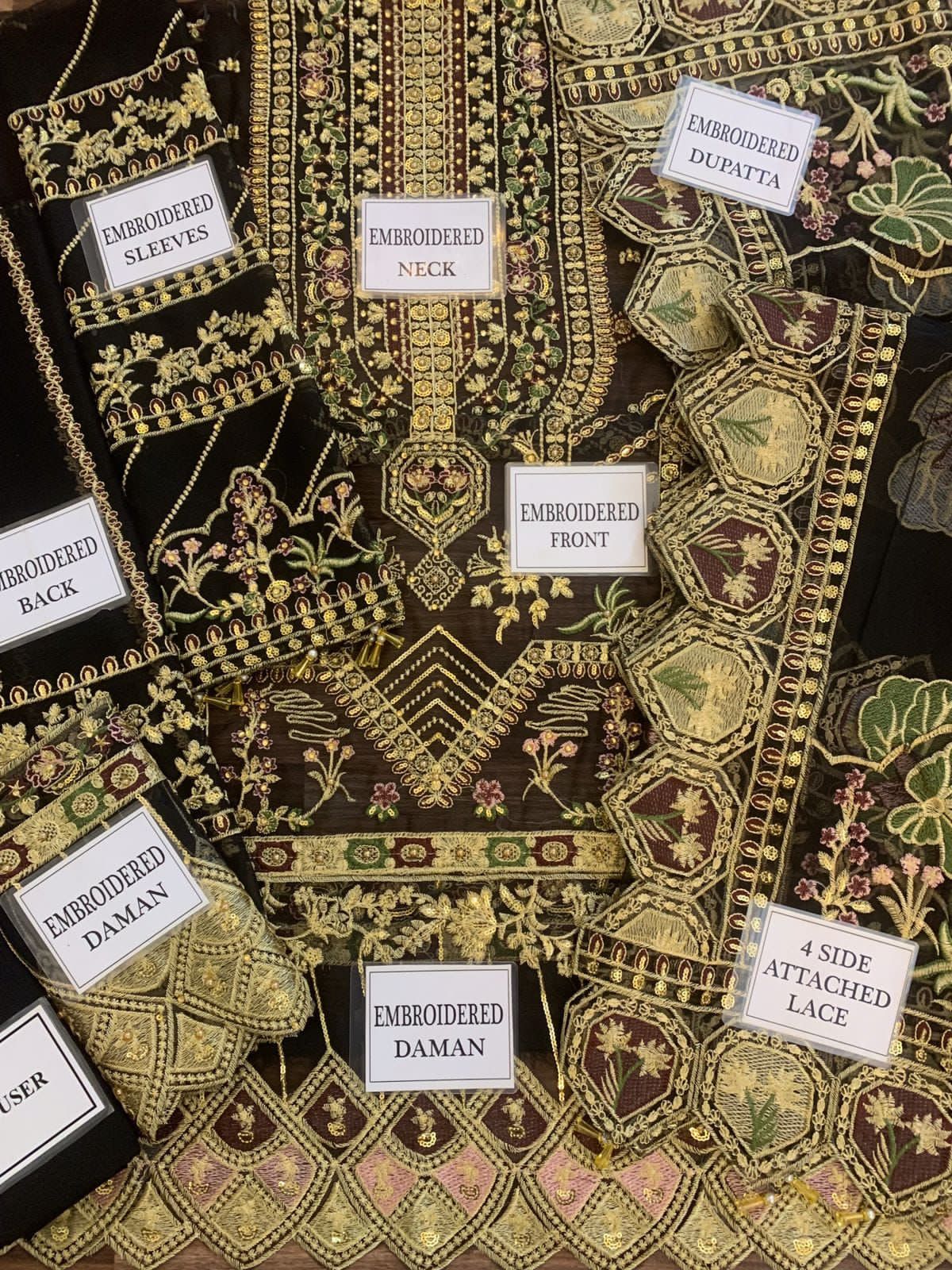 NUREH Chiffon Emb dress black