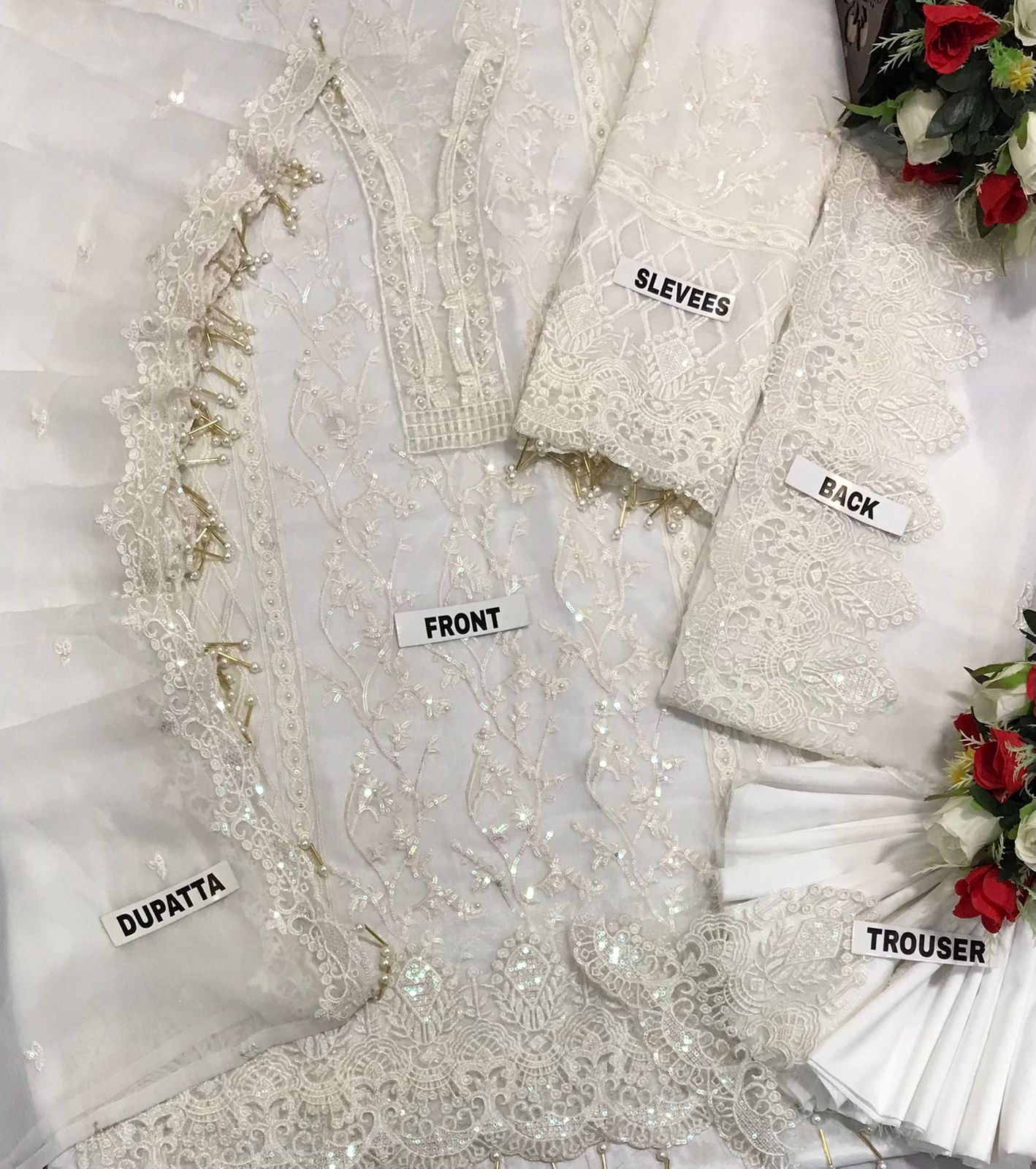 ANAYA Chiffon Embroired Party dress unstiched