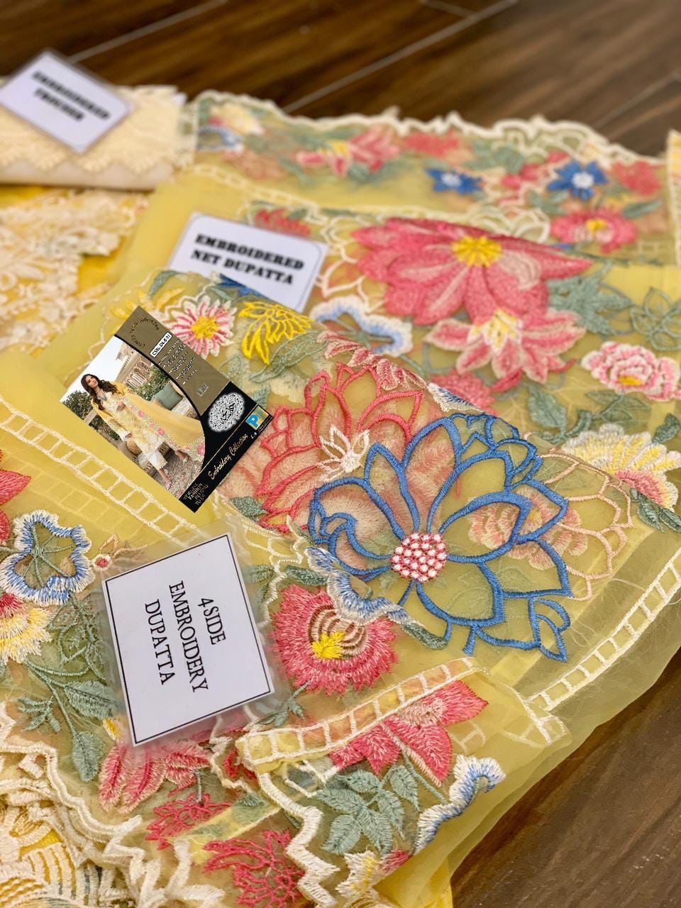 Crimson Lawn chickenkari Embroired dress unstiched