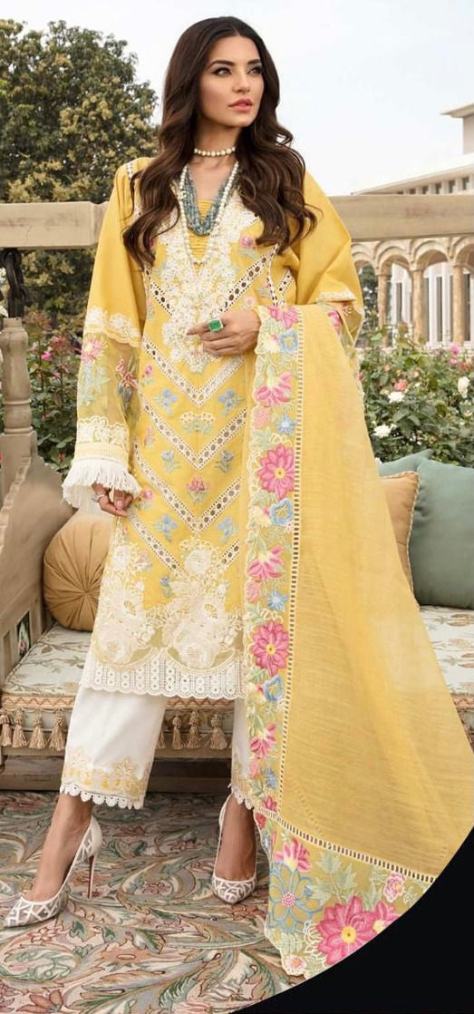 Crimson Lawn chickenkari Embroired dress unstiched