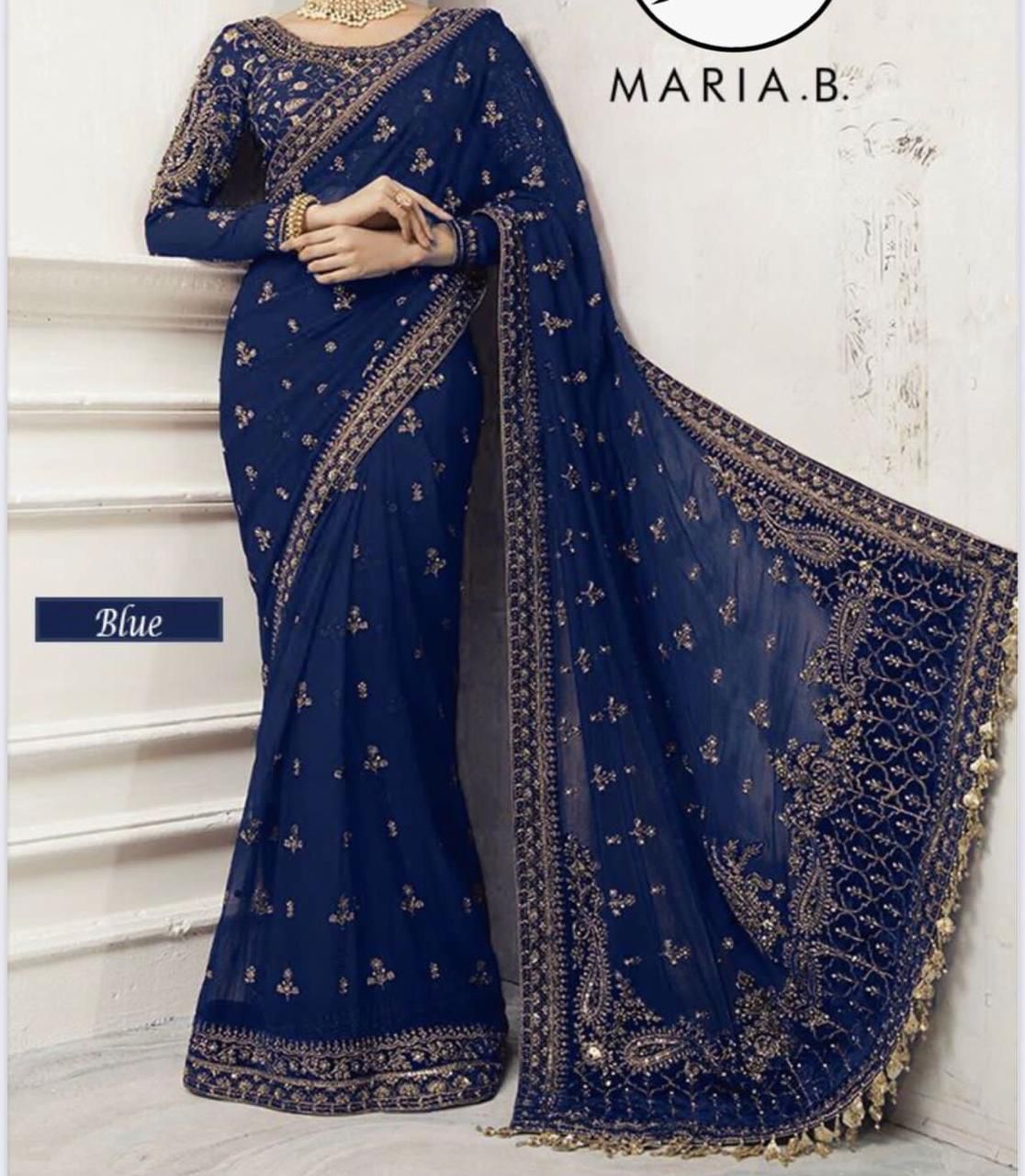 Maria B Bridal Saree unstiched