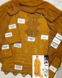 Cotton chicken kari embroidred