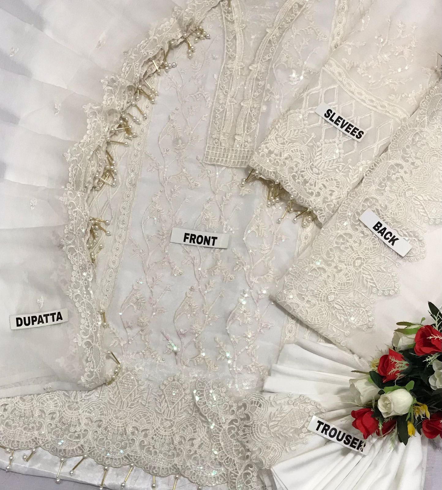 ANAYA Chiffon Embroired Party dress unstiched