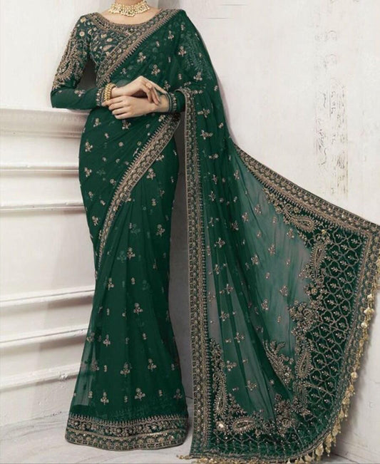 Maria B Bridal Saree unstiched