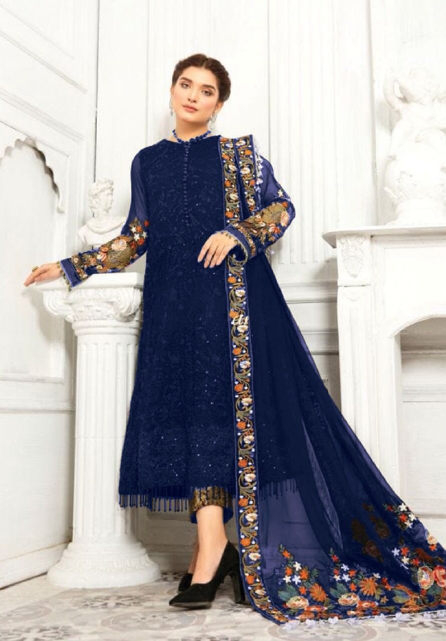 designer wear Chiffon Embroired party wear dress unstiched