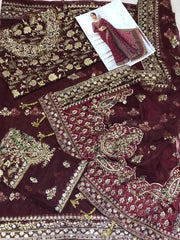 Maria B Bridal Saree unstiched