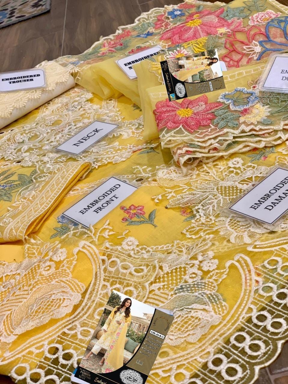 Crimson Lawn chickenkari Embroired dress unstiched