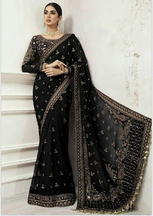 Maria B Bridal Saree unstiched