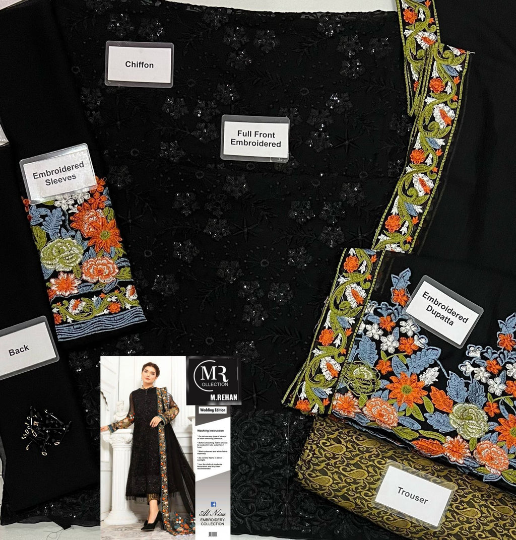 designer wear Chiffon Embroired party wear dress unstiched