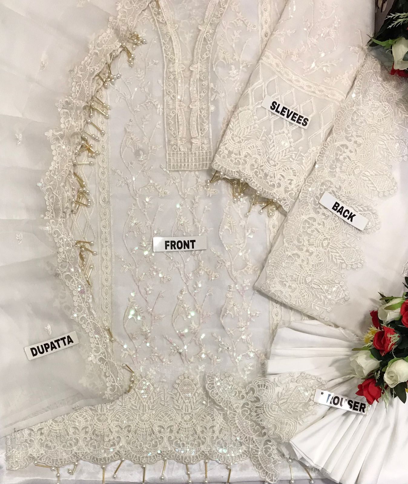 ANAYA Chiffon Embroired Party dress unstiched