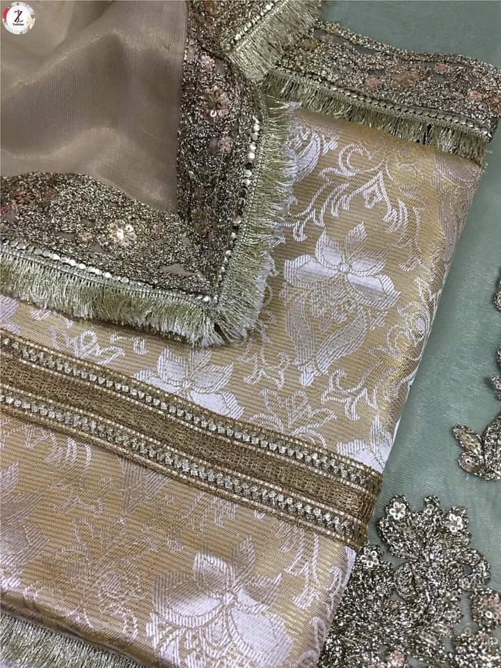 Designer Wear Heavy Mehndi dress unstiched